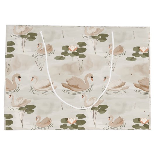 Elegant swan pattern pattern groot cadeauzakje (Achterkant)