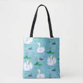 Elegant Swan Pattern Tote Bag (Voorkant)