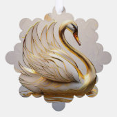 Elegant Swan Portret Ornament Kaart (Achterkant)
