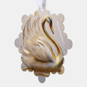 Elegant Swan Portret Ornament Kaart (Links)