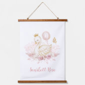 Elegant Swan Princess Blush Gold Balloon Neursery Hangend Wandkleed (Voorkant)