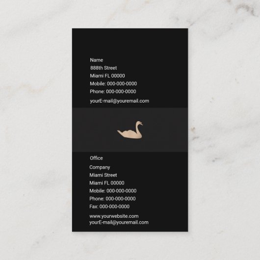 Elegant Swan Visitekaartje (Achterkant)