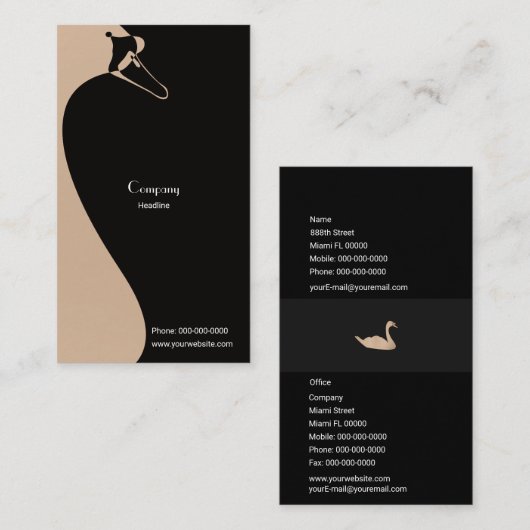 Elegant Swan Visitekaartje (Voorkant / Achterkant)