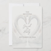Elegant Swan Wedding Invitation Kaart (Voorkant)