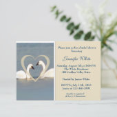 Elegant Swans Bridal Shower Invitation Kaart (Staand voorkant)