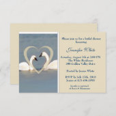 Elegant Swans Bridal Shower Invitation Kaart (Voorkant / Achterkant)