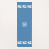 Elegant Swans & Monogram op Steel Blue Yoga Mat (Voorkant)