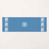 Elegant Swans & Monogram op Steel Blue Yoga Mat (Voorkant (horizontaal))