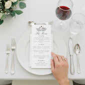 Elegant Swans Romantic Love Script Dinner Menu