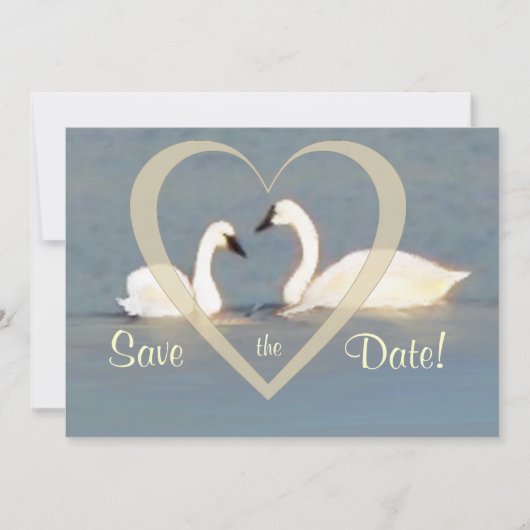 Elegant Swans sparen de Aankondiging van de Datum (Voorkant)