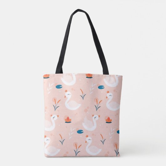 Elegant Swans Tote Bag (Achterkant)
