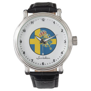 Elegant Sweden Watch & Swedish Flag Horloge