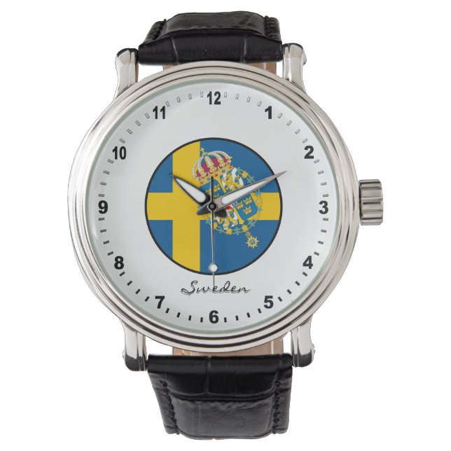Elegant Sweden Watch & Swedish Flag Horloge (Voorkant)