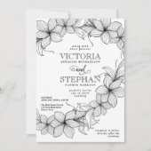 Elegant Sweeping Floral Botanical Spring Wedding Kaart (Voorkant)