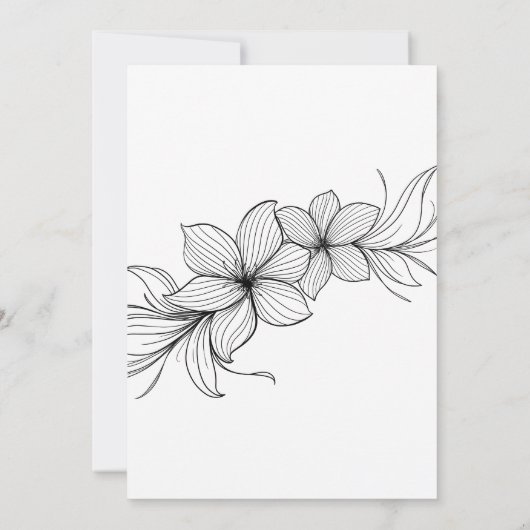 Elegant Sweeping Floral Botanical Spring Wedding Kaart (Achterkant)