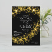 Elegant Sweeping Floral Botanical Winter Wedding Folie Uitnodiging (Staand Voorkant)