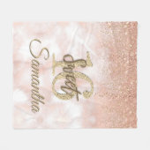 Elegant Sweet 16 Birthday Blush Pink Gold Glitter Fleece Deken (Voorkant (Horizontaal))