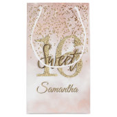 Elegant Sweet 16 Birthday Blush Pink Gold Glitter Klein Cadeauzakje (Achterkant)