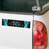 Elegant Sweet 16 Birthday Hollywood Glam Turquoise Bumpersticker (Op Truck)