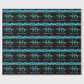 Elegant Sweet 16 Birthday Hollywood Glam Turquoise Cadeaupapier (Vlak)