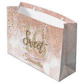 Elegant Sweet 16 Birthday Roos Gold Glitter Groot Cadeauzakje (Achterkant Gekanteld)