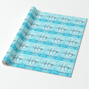 Elegant Sweet 16 Birthday Turquoise Glitter Lights Cadeaupapier