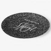 Elegant Sweet 16 Black Silver Specialized Papieren Bordje (Gekanteld)