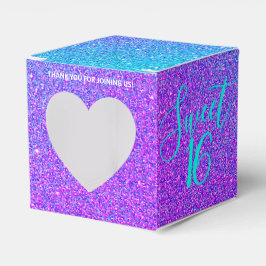 Elegant Sweet 16 Blauwgroen Paars Glitter Dank je  Bedankdoosjes