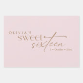 Elegant Sweet 16 Blush Pink Birthday  Inpakpapier Vel (Voorkant)