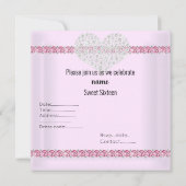 ELEGANT SWEET 16 Diamond Heart Pink Kaart (Achterkant)