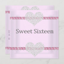 ELEGANT SWEET 16 Diamond Heart Pink