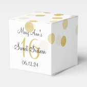 Elegant Sweet 16 Faux Gold Foil Glitter Lights Bedankdoosjes (Voorkant Zijde)