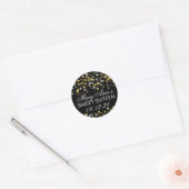 Elegant Sweet 16 Gold Silver Glitter Star Confetti Ronde Sticker (Envelop)