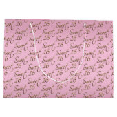 Elegant Sweet 16 in Roze en Gold Groot Cadeauzakje (Achterkant)