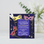 Elegant Sweet 16 Masquerade Ball Invitation Kaart (Staand voorkant)