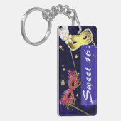Elegant Sweet 16 Masquerade Masks Sleutelhanger (Voorkant Links)