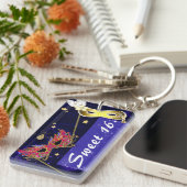 Elegant Sweet 16 Masquerade Masks Sleutelhanger (Voorkant Rechts)