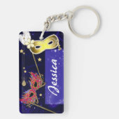 Elegant Sweet 16 Masquerade Masks Sleutelhanger (achterkant)