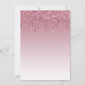 Elegant Sweet 16 Roos Goud Roze Dripping Glitter Kaart (Achterkant)