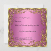 Elegant Sweet 16 roze Gold Invitation Kaart (Achterkant)