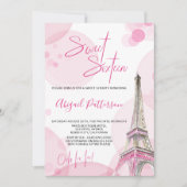 Elegant Sweet 16 Roze Wit Parijs Verjaardag Kaart (Voorkant)