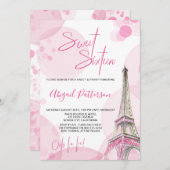 Elegant Sweet 16 Roze Wit Parijs Verjaardag Kaart (Voorkant / Achterkant)