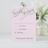 Elegant Sweet 16 RSVP in Bleek Roze (Staand voorkant)