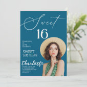 Elegant Sweet 16 Save the Date Birthday Kaart (Staand voorkant)