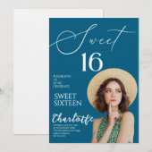 Elegant Sweet 16 Save the Date Birthday Kaart (Voorkant / Achterkant)