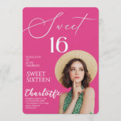 Elegant Sweet 16 Save the Date Birthday Kaart (Voorkant)