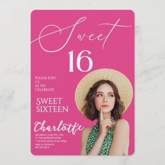 Elegant Sweet 16 Save the Date Birthday Kaart (Voorkant)