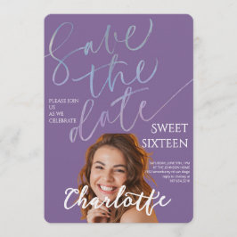 Elegant Sweet 16 Save the Date Birthday Kaart