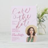 Elegant Sweet 16 Save the Date Birthday Kaart (Staand voorkant)