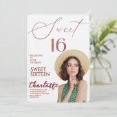 Elegant Sweet 16 Save the Date Birthday Kaart (Staand voorkant)